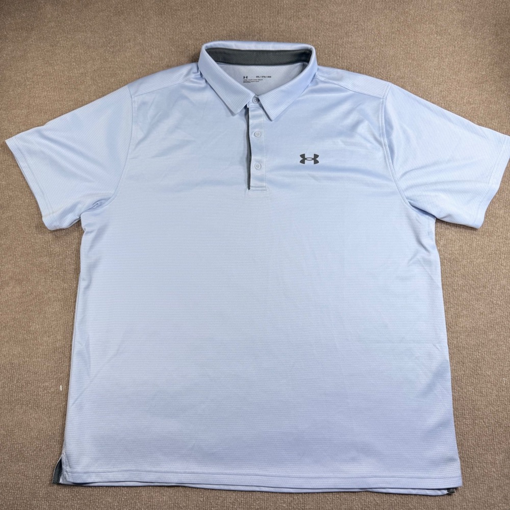 Under Armour Mens 3XL Light Blue Tech Polo Shirt 1290140 Loose Fit